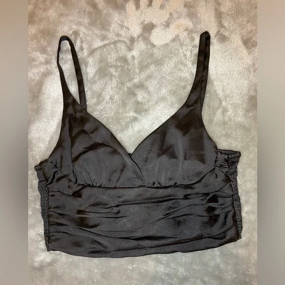 Zara NWT satin woman crop top Size Small - Picture 1 of 13